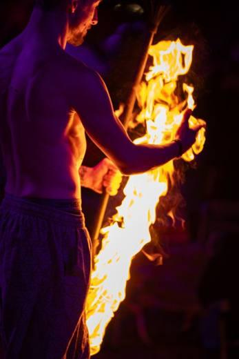 Staff and flame