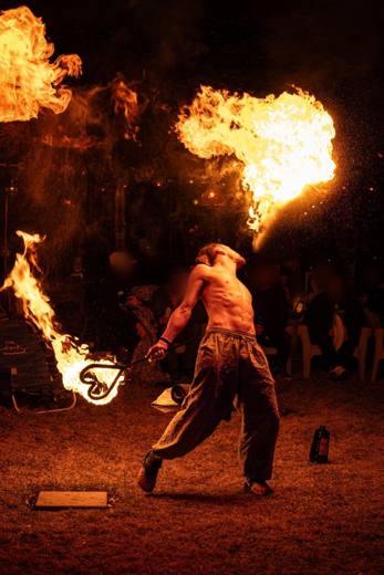 Fireball with heart staff