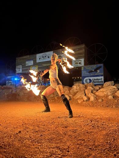 Fire hoops at King Biker Rally