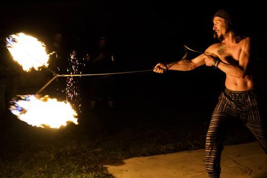 Rope darts at night
